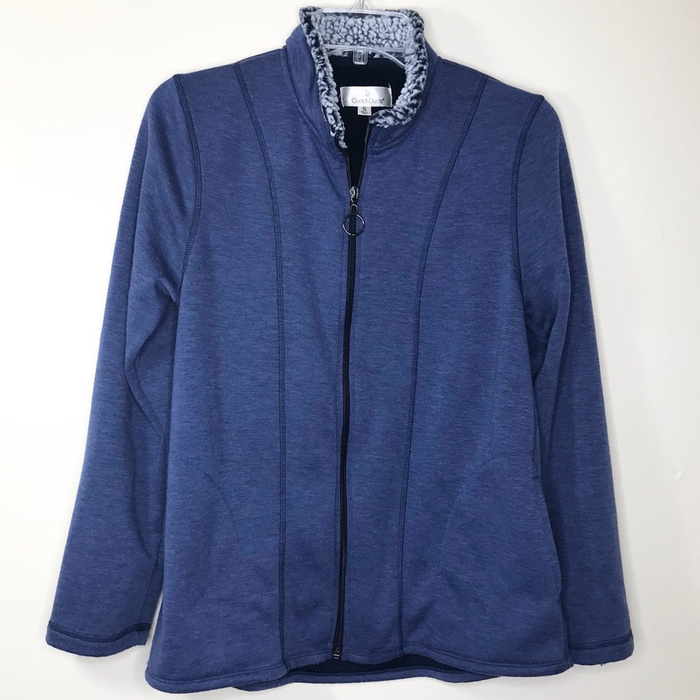 Cuddl Duds Zip Up Jacket Faux Sherpa Collar Sz S